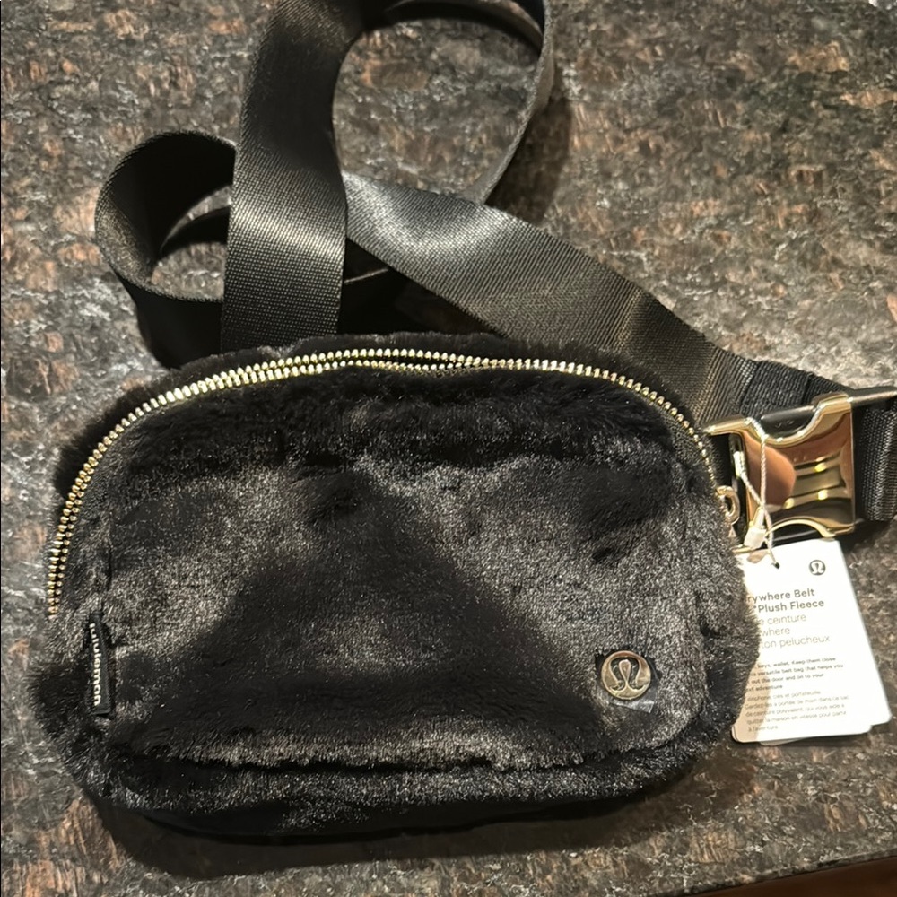 Lululemon Athletica Black Crossbody Bag with Gold Hardware